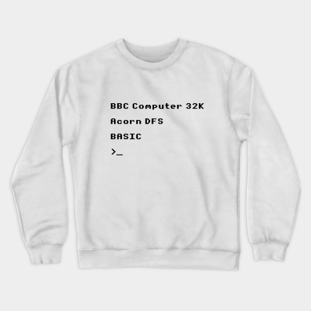 BBC Micro Splash Screen Crewneck Sweatshirt by onekdesigns